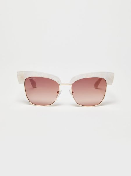 Oversized Butterfly Sunglasses Eyewear Max&Co Quick Women White