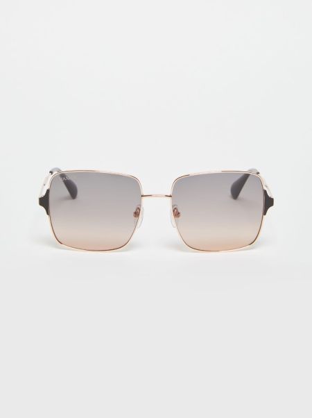 Women Square Metal Sunglasses Anthracite Manifest Eyewear Max&Co