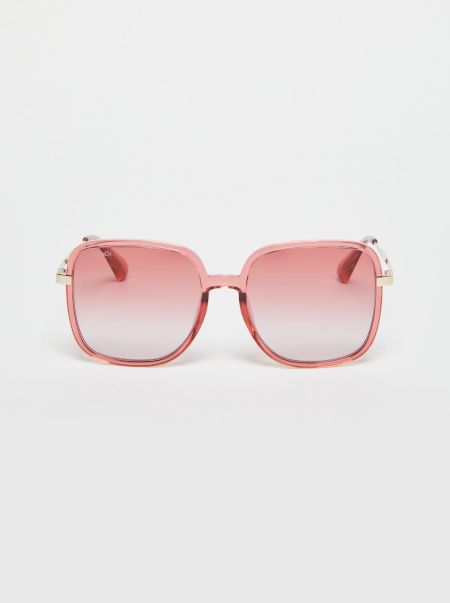 Oversized Square Sunglasses Serene Eyewear Red Max&Co Women