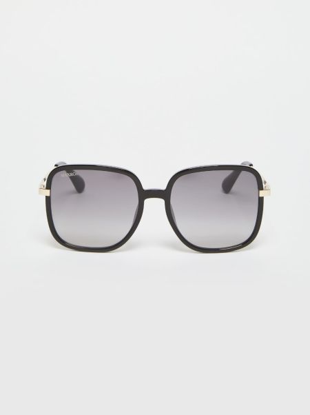 Eyewear Oversized Square Sunglasses Women Black Long-Lasting Max&Co