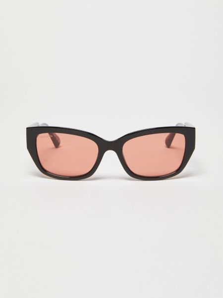 Custom Eyewear Rectangular Butterfly Glasses Black Max&Co Women